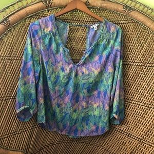 ☀️2/25 flows feather pattern top